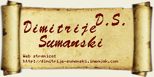 Dimitrije Šumanski vizit kartica